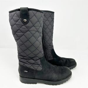 Clarks Boys or Girls Quilted Waterproof Snow Boots Black Size 2 Winter Casual